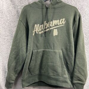 State of Mine Alabama Hoodie Men's Green Pullover Sweatshirt Kangaroo Pocket, Lg